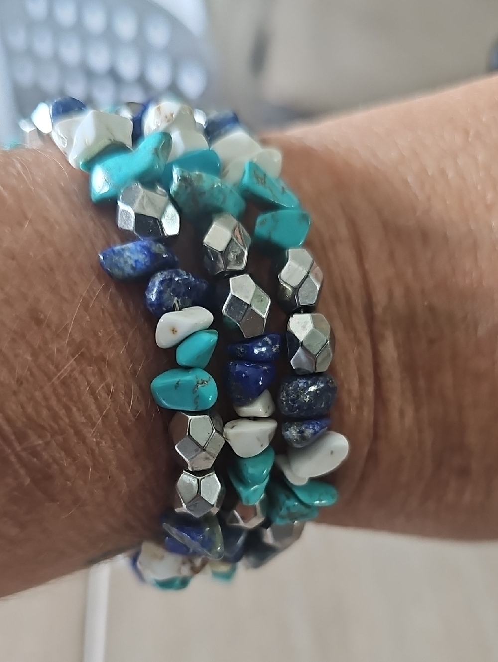 Turquoise & Lapis Stackable Beaded Bracelet - Women Jewelry